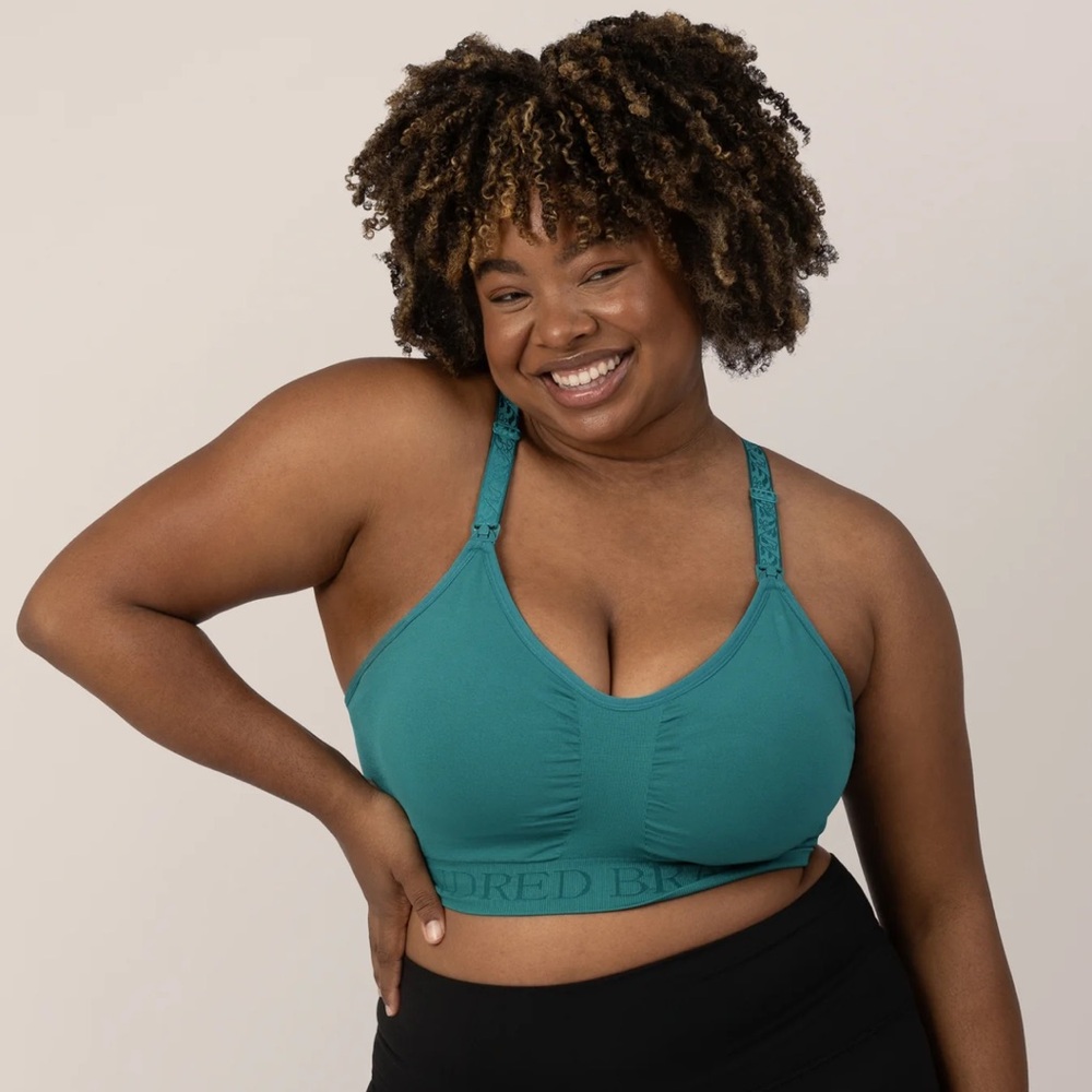 Kindred Bravely Sublime Hands-Free Pumping & Nursing Sports Bra in Teal 2X